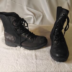 Blowfish Black and Brown Combat Boots
